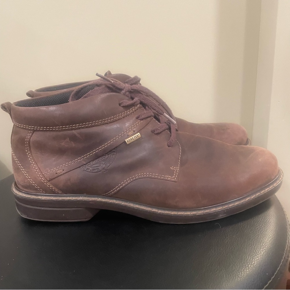 ECCO Men's Turn GTX Gore-Tex Lace-Up Chukka Boot Brown Leather Size 45